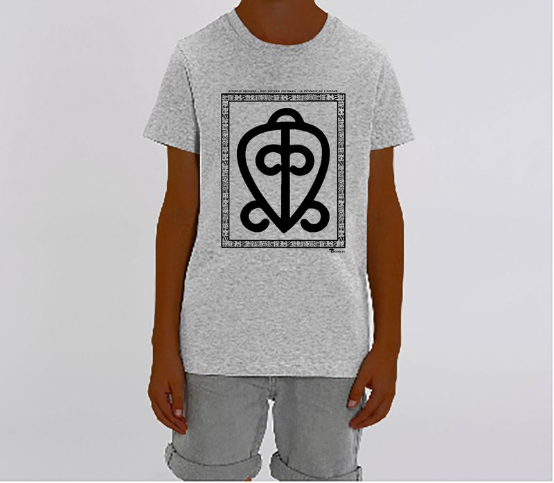 TEE SHIRT SYMBOLE ADINKRA  "ODO NNYEW FIE KWAN "  LA PUISSANCE DE L'AMOUR