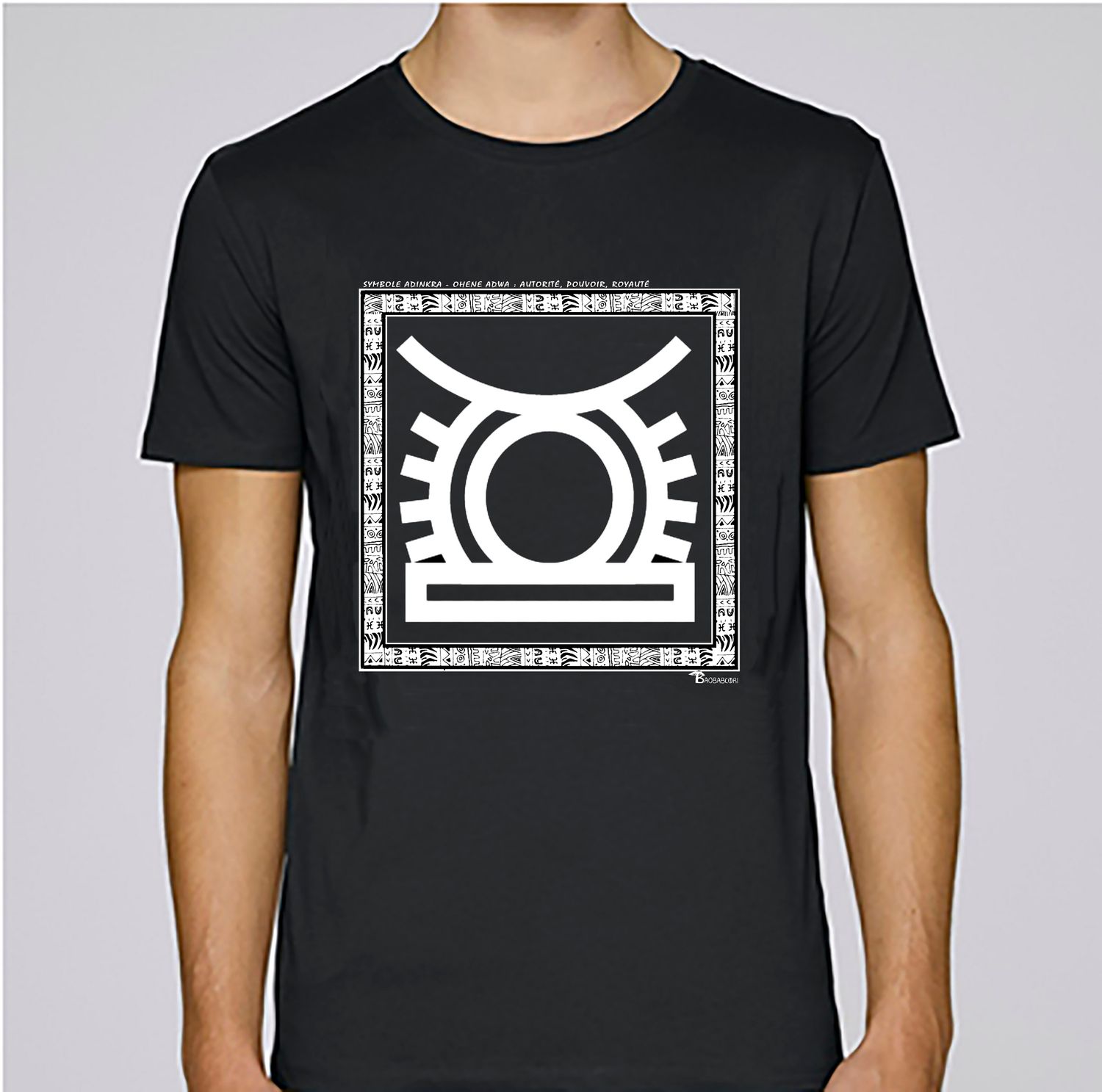 TEE SHIRT SYMBOLE ADINKRA  "OHENE ADWA "  AUTORITÉ - POUVOIR - ROYAUTÉ