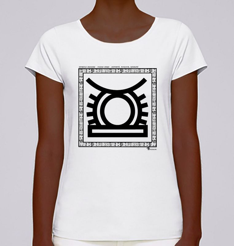 TEE SHIRT SYMBOLE ADINKRA   "OHENE ADWA "  AUTORITÉ - POUVOIR - ROYAUTÉ