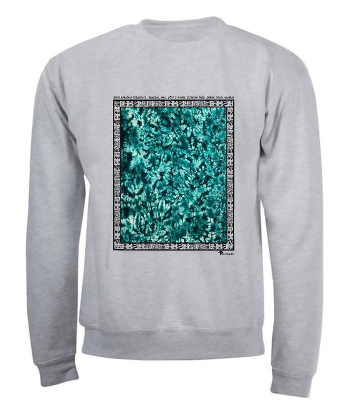 SWEAT TEXTILE BATIK AFRICAIN TURQUOISE