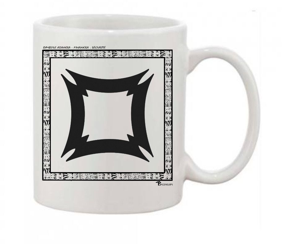 MUG SYMBOLE  ADINKRA  "FIHANKRA "  SÉCURITÉ