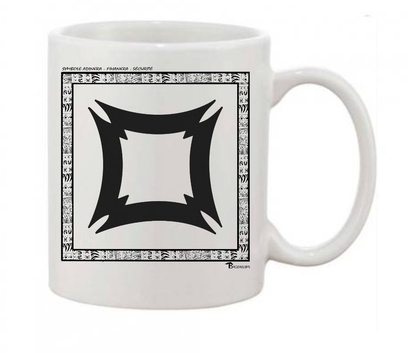 MUG SYMBOLE  ADINKRA  "FIHANKRA "  SÉCURITÉ