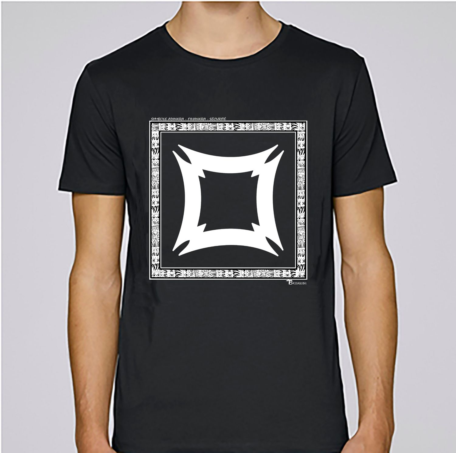TEE SHIRT SYMBOLE ADINKRA  "FIHANKRA "  SÉCURITÉ
