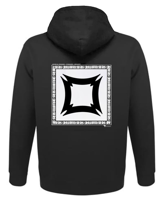 SWEAT A CAPUCHE SYMBOLE ADINKRA  "FIHANKRA "  SÉCURITÉ