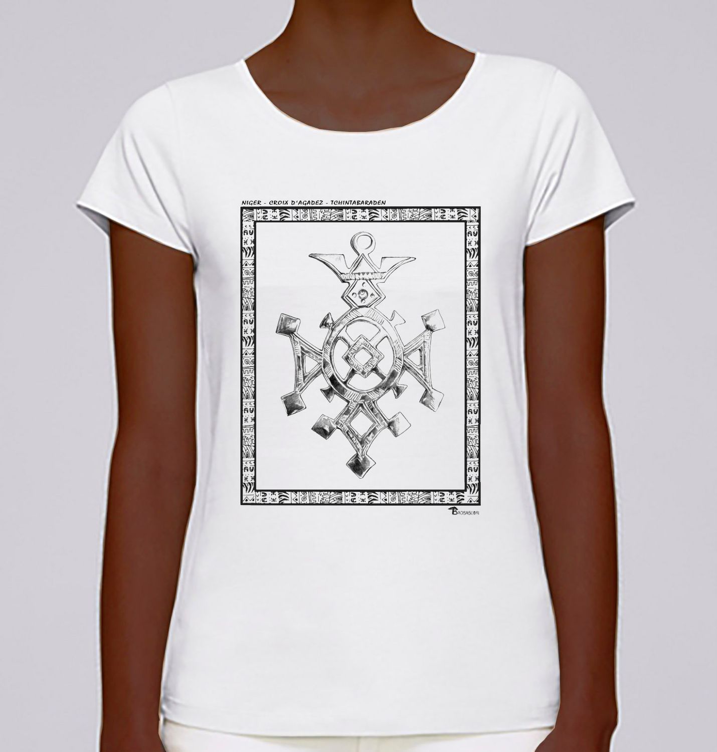 TEE SHIRT FASHION  BIJOUX CROIX D'AGADEZ TCHINTABARADEN