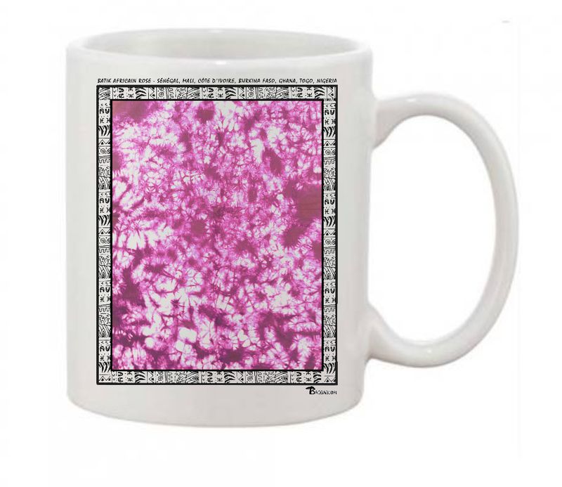 MUG TEXTILE BATIK AFRICAIN ROSE