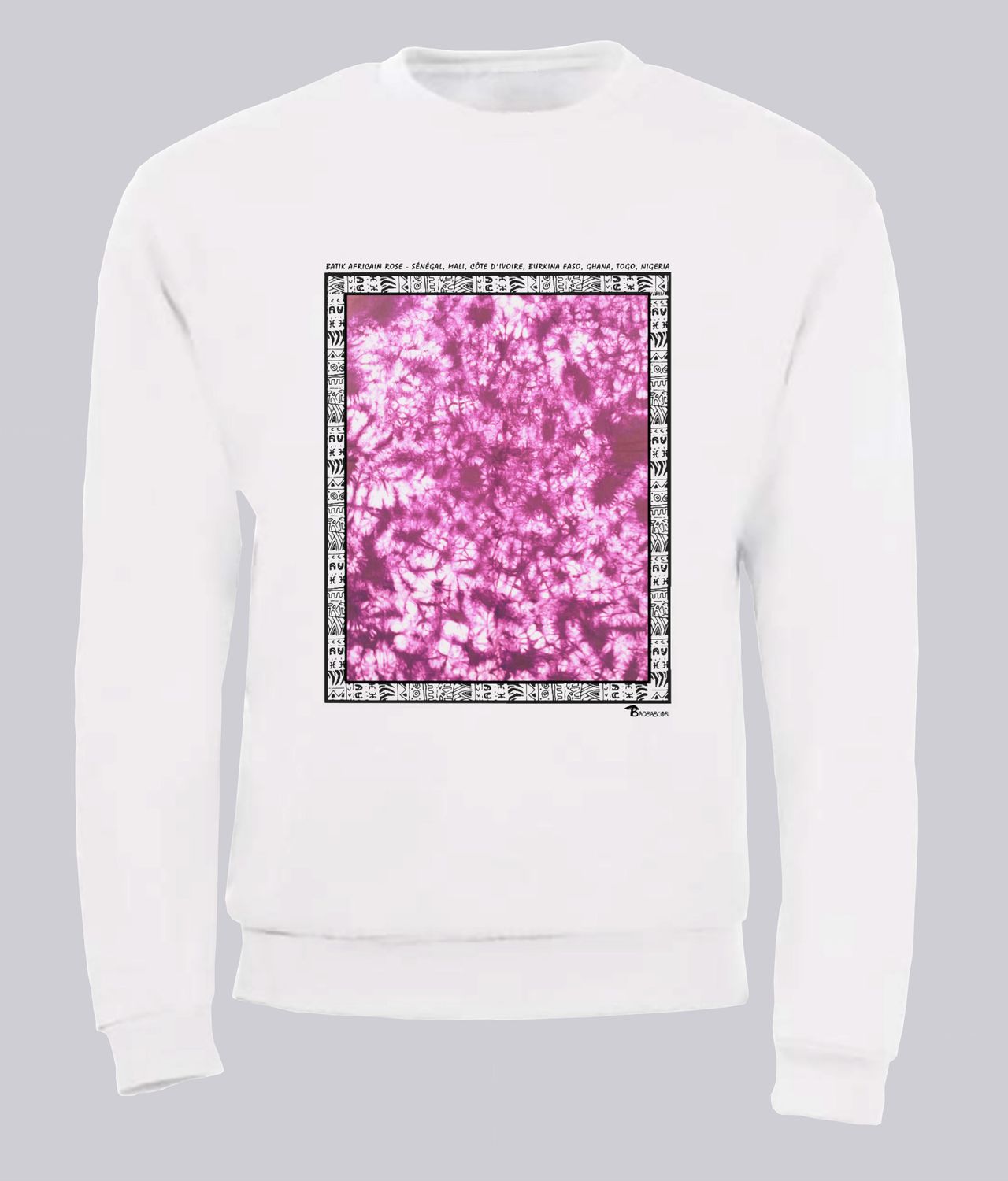 SWEAT TEXTILE BATIK AFRICAIN ROSE