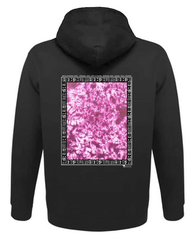 SWEAT A CAPUCHE TEXTILE BATIK AFRICAIN ROSE