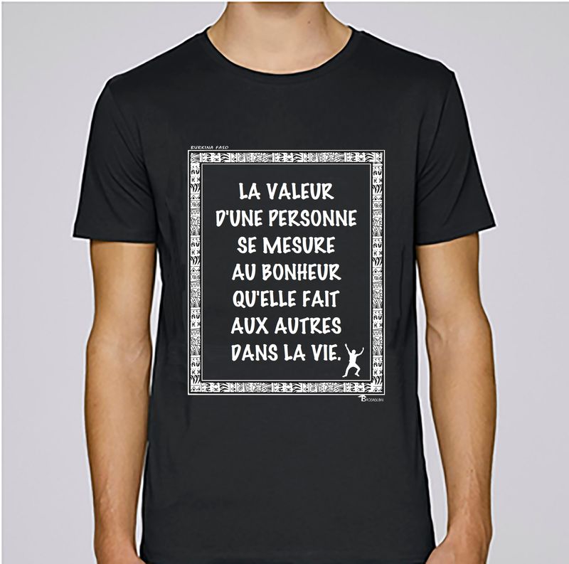 TEE SHIRT PROVERBE ET CITATION BURKINA BONHEUR