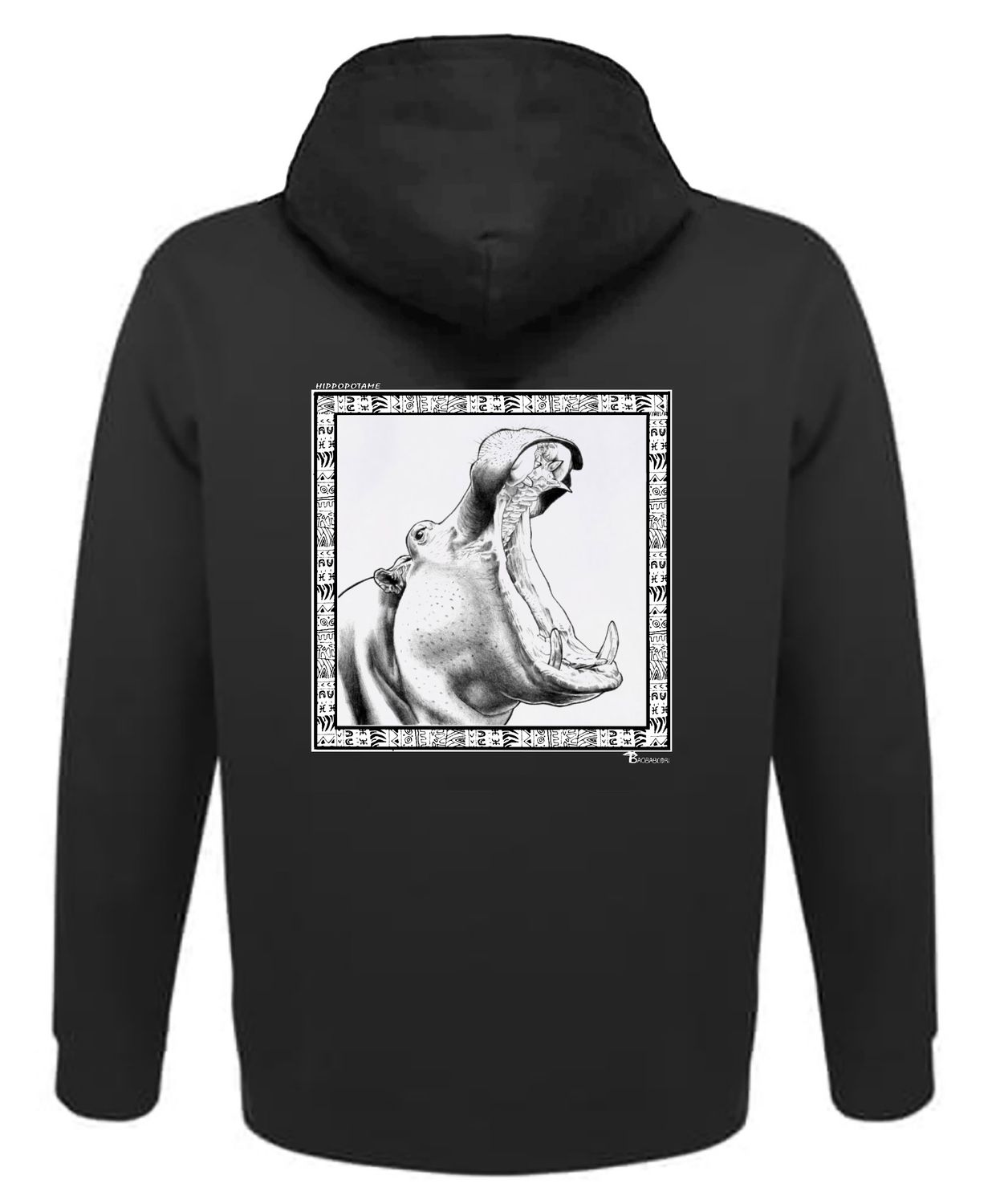 SWEAT A CAPUCHE FAUNE HIPPOPOTAME