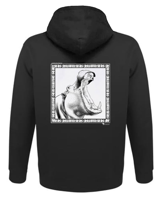 SWEAT A CAPUCHE FAUNE HIPPOPOTAME
