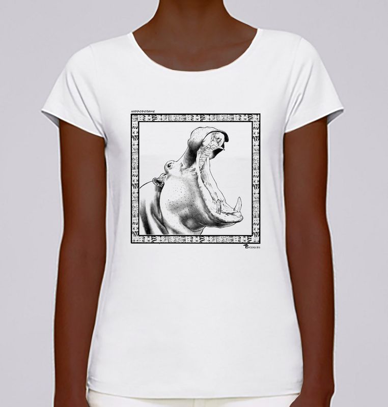 TEE SHIRT FAUNE HIPPOPOTAME
