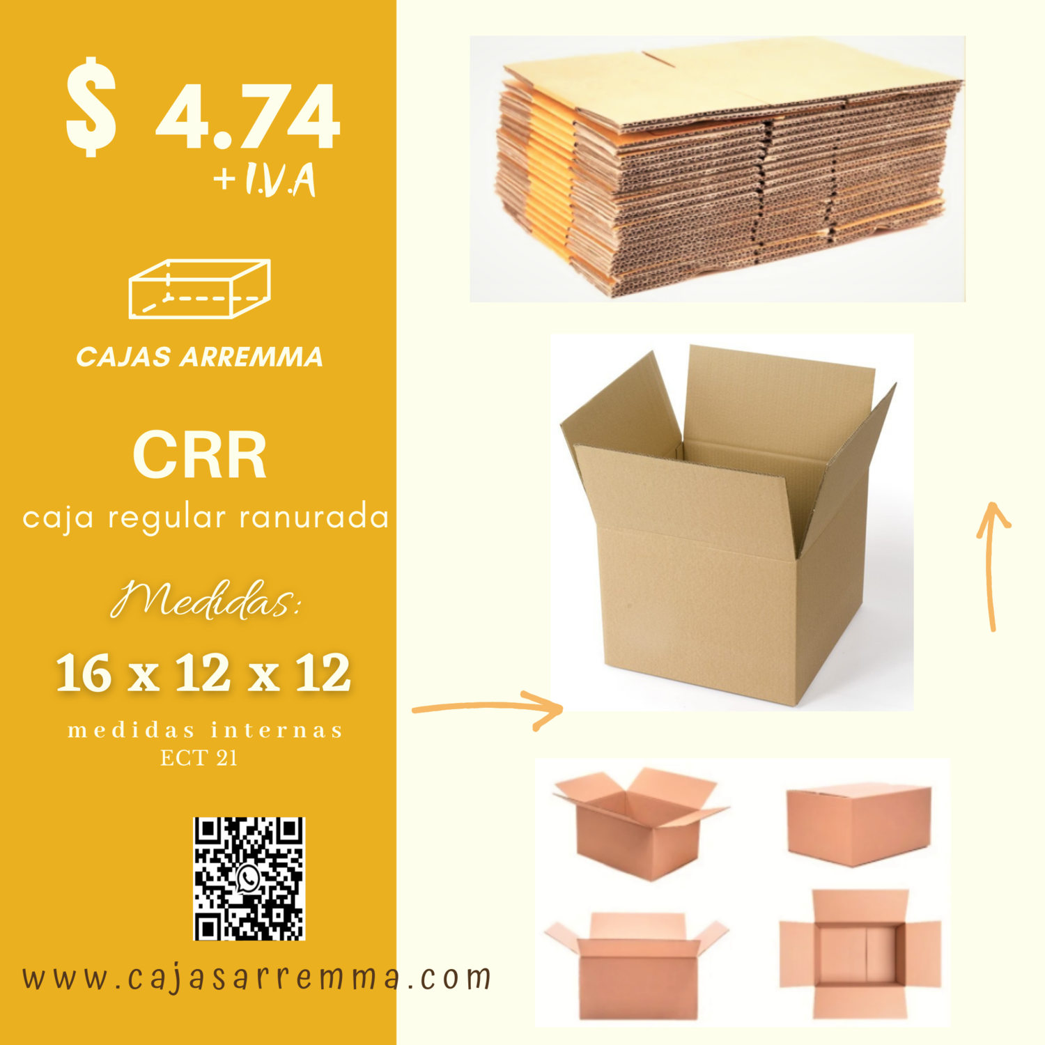 Cajas de carton corrugado 16x12x12