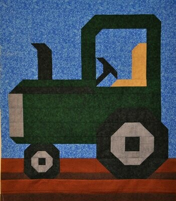Tractor Quilt Pattern - 3 Sizes - PDF