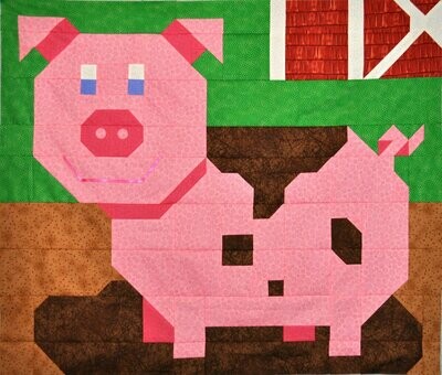 Pig Quilt Pattern - 3 Sizes - PDF