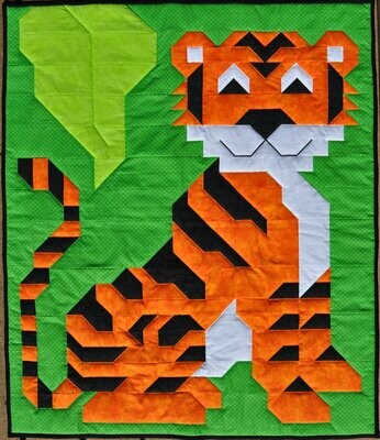 Andy's Tiger Quilt Pattern - 3 sizes - PDF