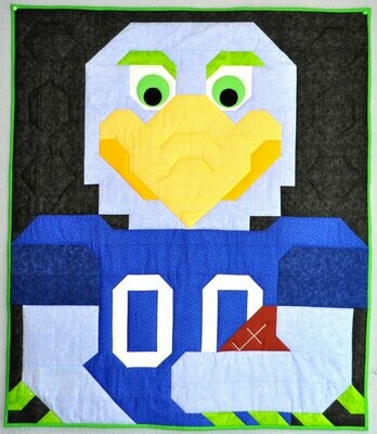 Football Bird Quilt Pattern - 3 sizes - PDF