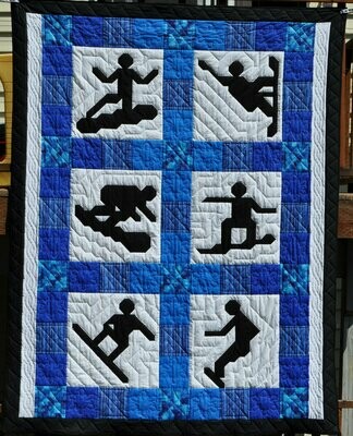 Snowboarding Quilt Pattern, Finished size 66x84