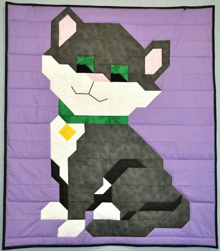 Cat Baby Quilt Pattern - 3 sizes - PDF