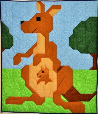 Kangaroo Quilt Pattern - 3 sizes - PDF