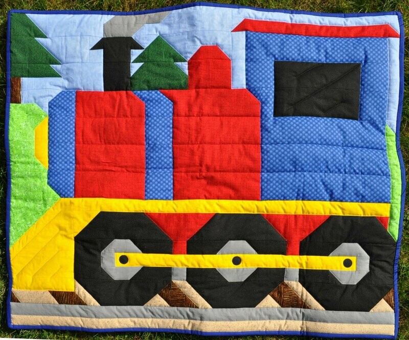 Train Quilt Pattern - 3 sizes - PDF