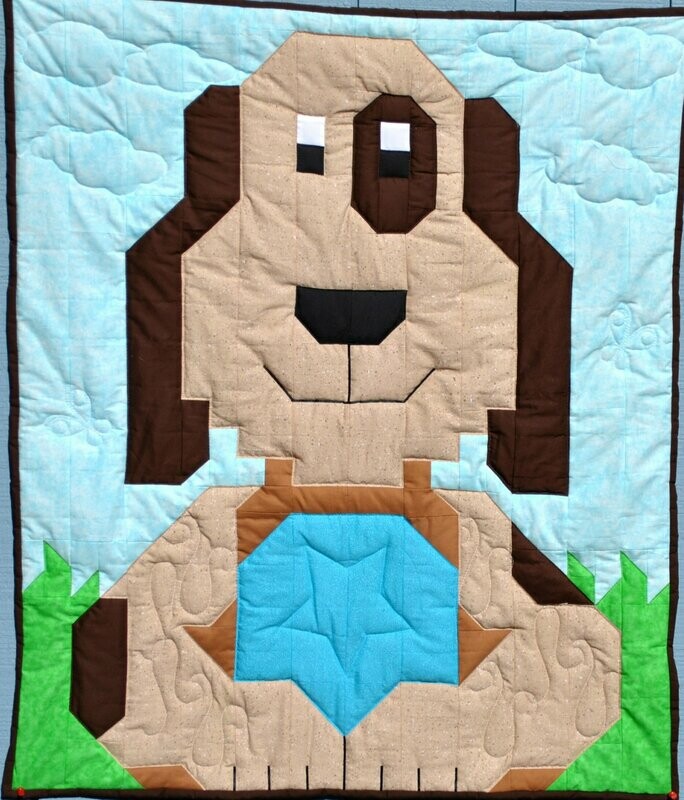 Dog Baby Quilt Pattern - 3 sizes - PDF