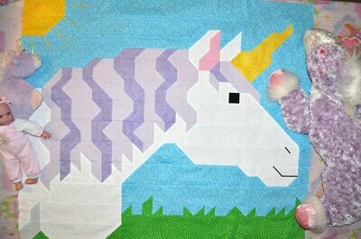 Unicorn Quilt Pattern - 3 Sizes - PDF