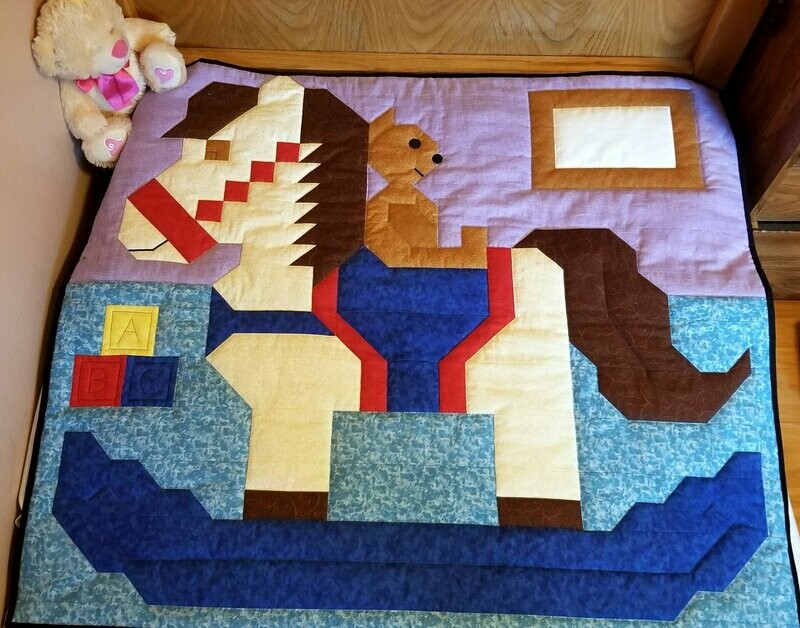 Rocking Horse Baby Quilt Pattern - 3 sizes - PDF
