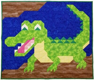Alligator Quilt Pattern - 3 sizes - PDF