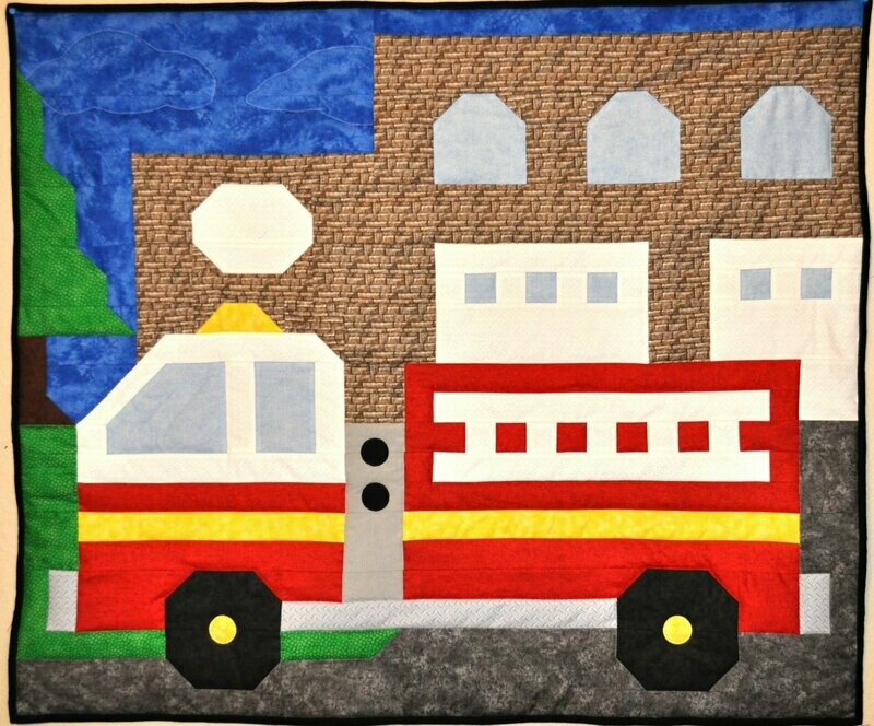 Fire Engine Quilt Pattern - 3 Sizes - PDF