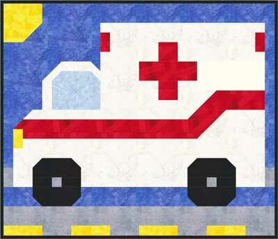 Ambulance Quilt Pattern - 3 Sizes - PDF