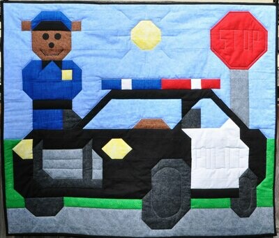 Police Quilt Pattern - 3 sizes - PDF