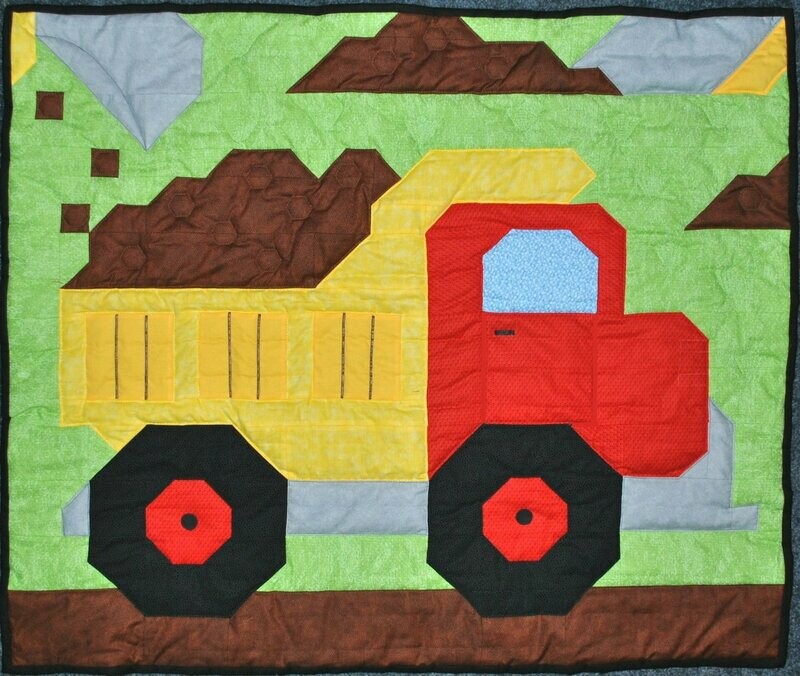 Dump Truck Quilt Pattern - 3 sizes - PDF