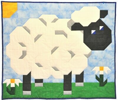Lamb Baby Quilt Pattern - 3 sizes - PDF