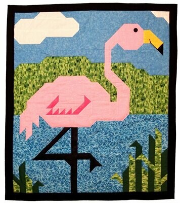 Flamingo Quilt Pattern - 3 Sizes - PDF