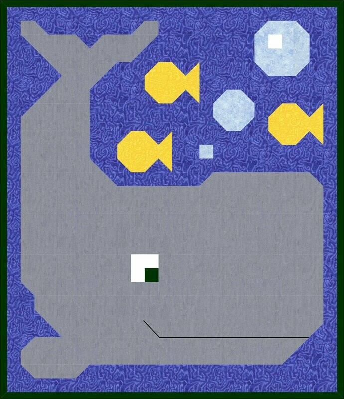 Gray Whale Quilt Pattern - 3 Sizes - PDF