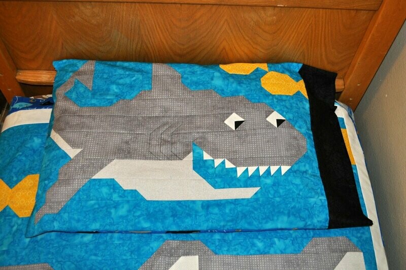 Shark Pillowcase Pattern - 21x31 - PDF