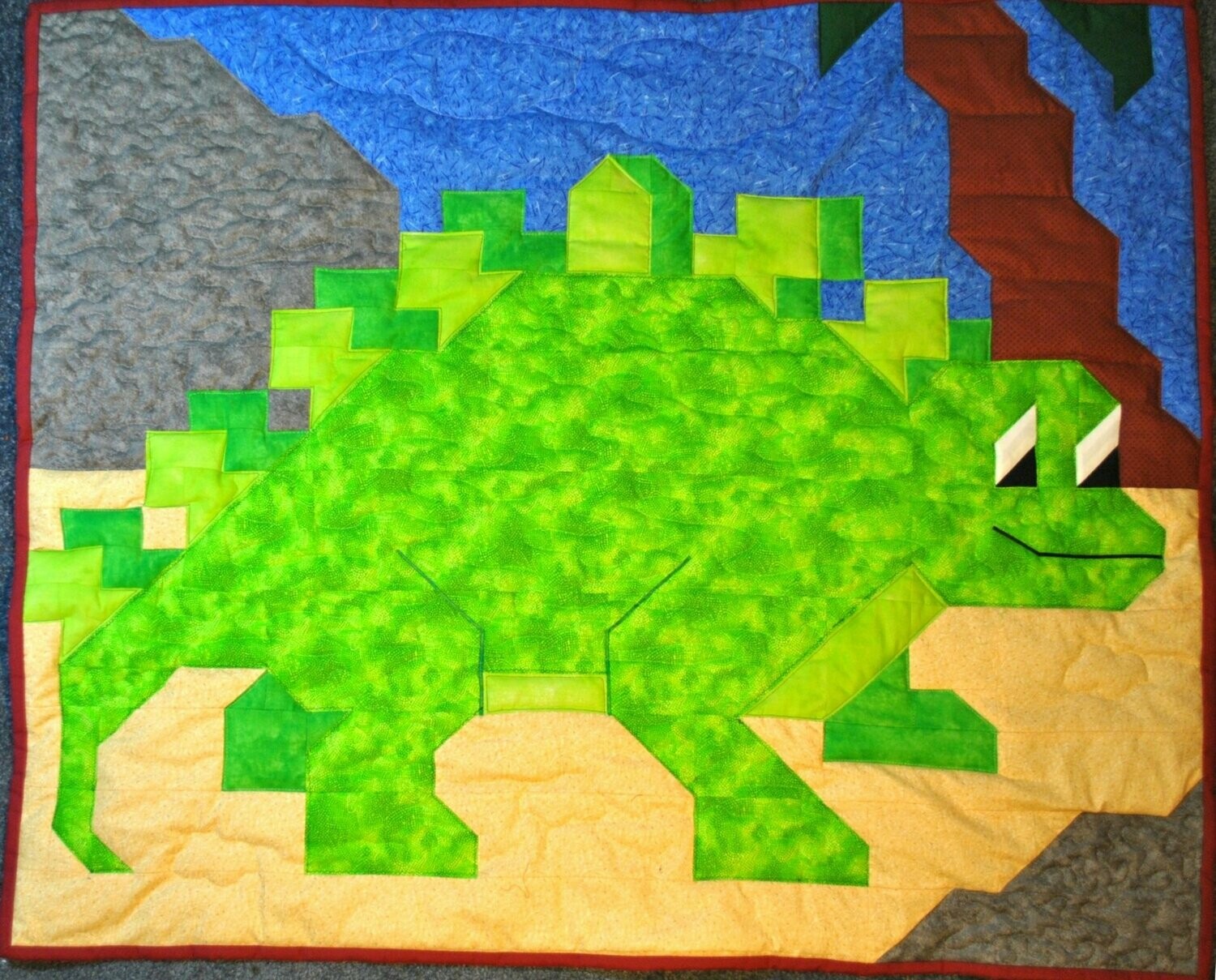Stegosaurus Dinosaur Quilt Pattern - 3 Sizes