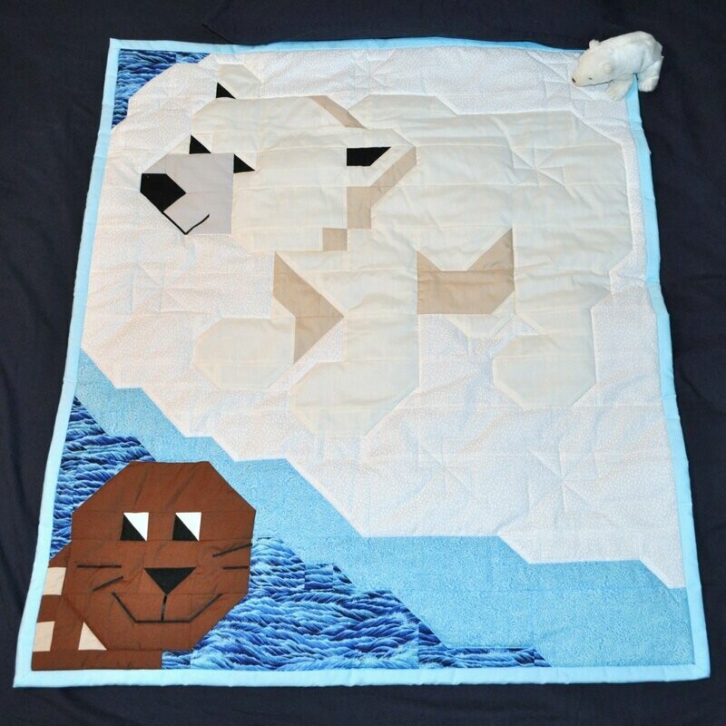 Polar Bear Baby Quilt Pattern - 3 Sizes  - PDF