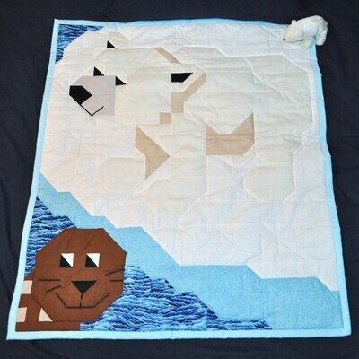 Polar Bear Baby Quilt Pattern - 3 Sizes - PDF