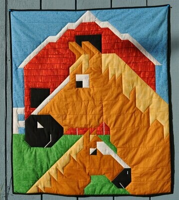 Horses Baby Quilt Pattern - 3 Sizes - PDF