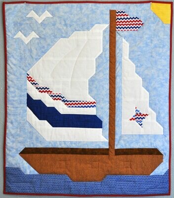 Sailboat Baby Quilt Pattern - 3 Sizes - PDF