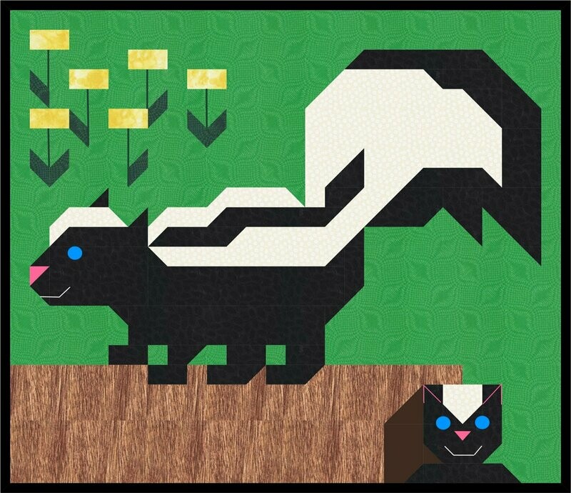 Skunk Baby Quilt Pattern - 3 Sizes - PDF