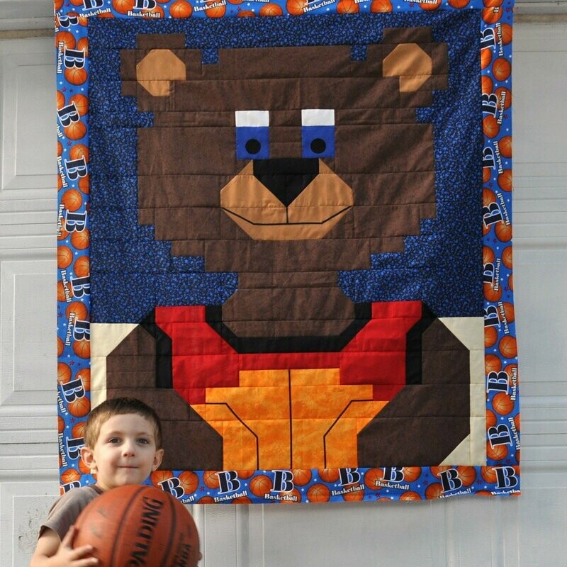 Basketball Quilt Pattern - 3 Sizes - PDF