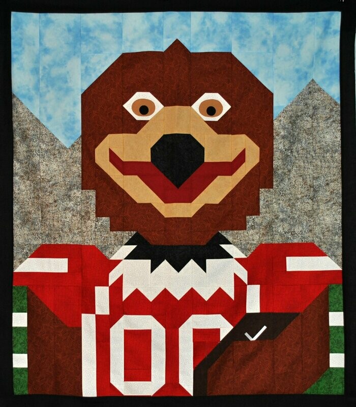 Football Hawk Mascot  Quilt Pattern - 3 Sizes - PDF