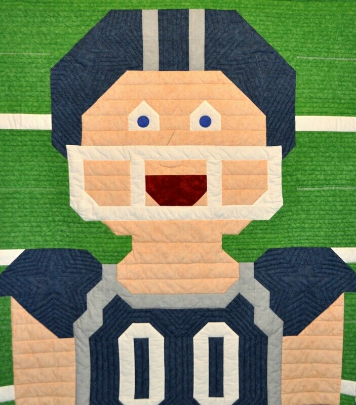 Football Quilt Pattern - 3 Sizes - PDF