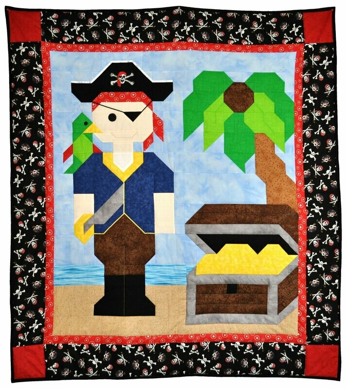 Pirate Quilt Pattern - 3 Sizes - PDF