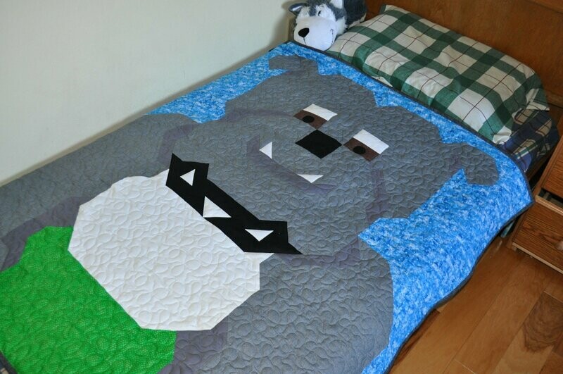 Bulldog Quilt Pattern - 3 Sizes - PDF