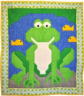 Frog Baby Quilt Pattern - 3 Sizes - PDF