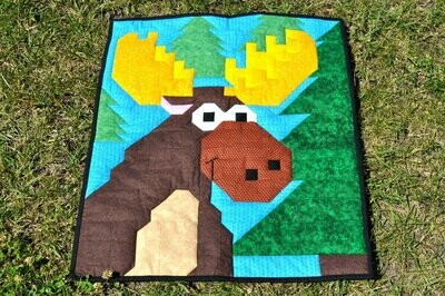 Moose Quilt Pattern - 3 Sizes - PDF
